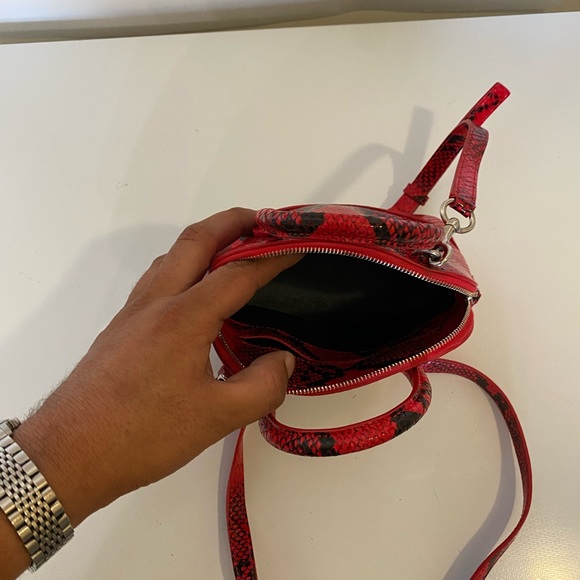 New BALENCIAGA logo Print  Python Leather mini bag Satchel Strap Handbag - Picture 13 of 14
